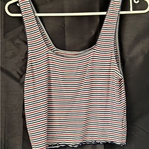 American eagle thin striped crop top